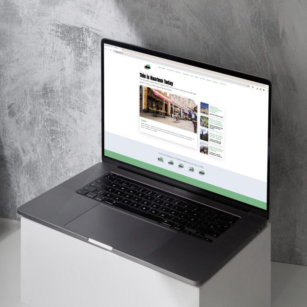 The Haarlem Today homepage on a laptop